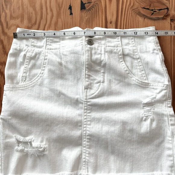 Free People Corsette Distressed Denim Mini Skirt - Picture 10 of 11